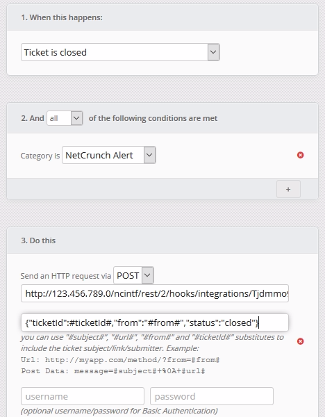 WebHook configuration