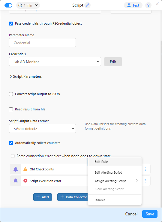 Add alert to sensor
