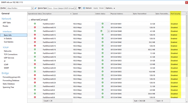 Cisco port security monitoring