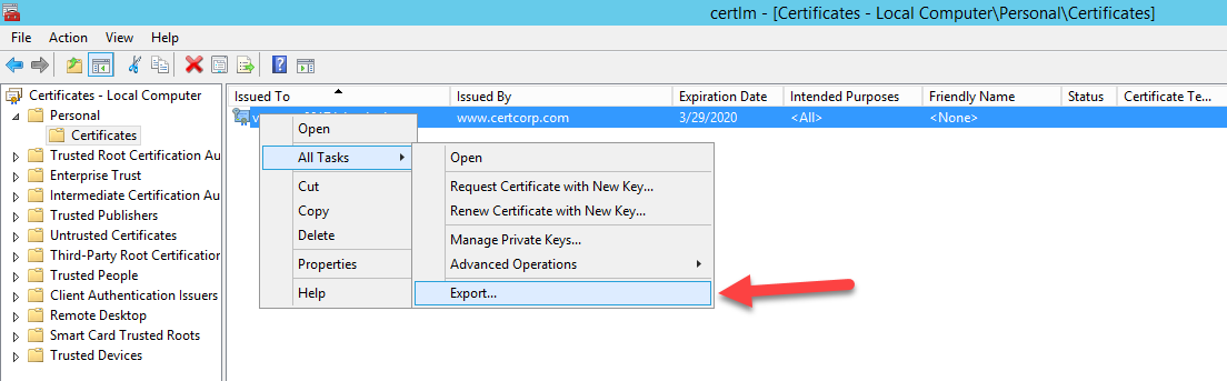 export certificate