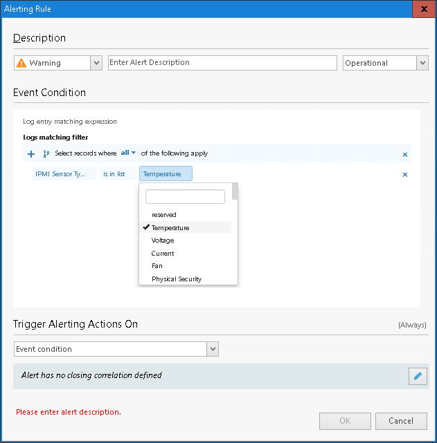 IPMI Log Sensor configuration