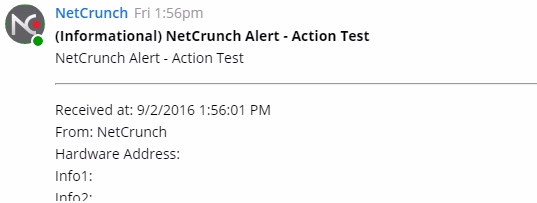 Test the NetCrunch-Ryver Integration