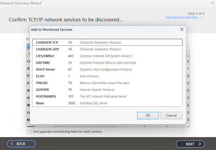 Add network services to monitoring