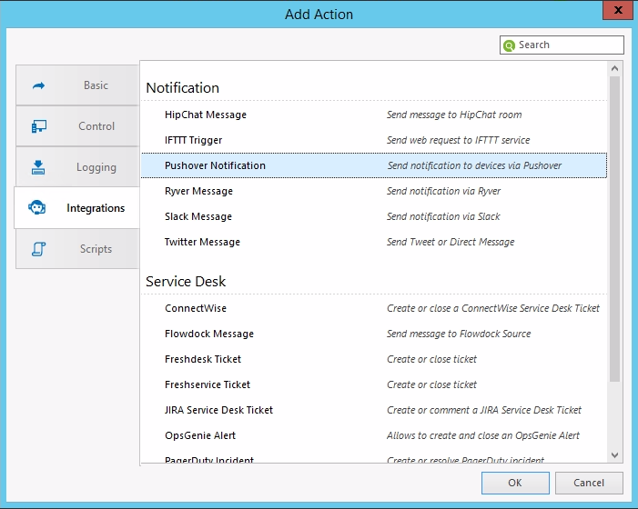 Pushover Integration Profile in NetCrunch