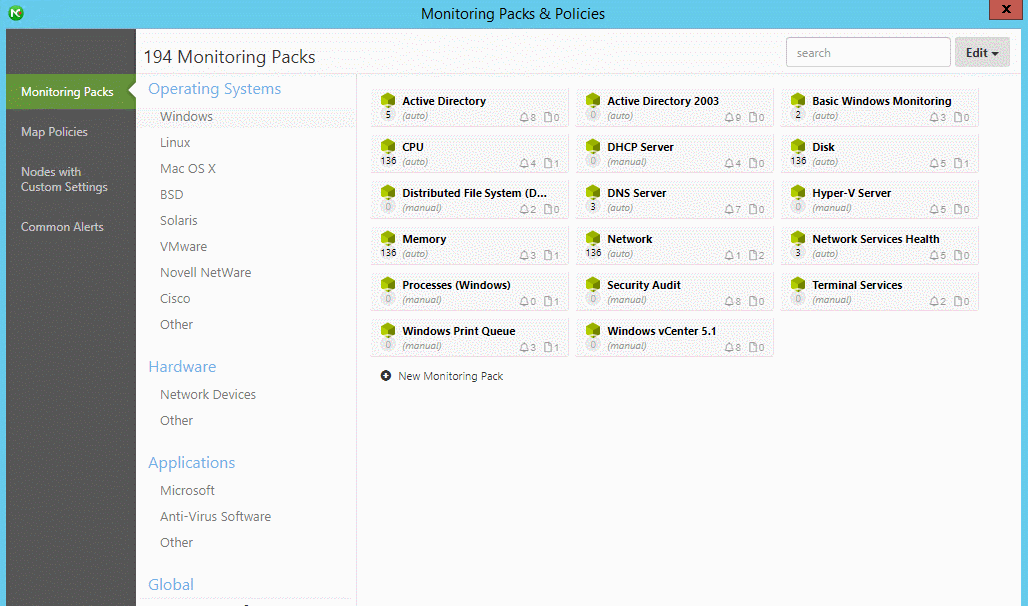 Windows Monitoring Paks